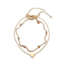 Novahub Altın Kadın Halhal Bohemian Katmanlı Kalp Halhal Plaj Halhal Ayak Bileği Bilezikler Kadınlar Için Bacak Zinciri Altın Altın