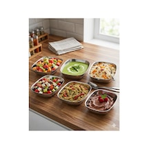 6 Adet Paslanmaz Çelik Kayık Tabak Seti - 17x10 Cm Paslanmaz Çelik Kayık Meze Ve Sunum Tabağı Gümüş
