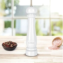 Kiwi Yeni Nesil Kspg 4810 Otomatik Ayarlanabilir Tuz Karabiber Baharat Değirmeni Baharat Öğütücü Beyaz Beyaz