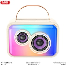 F54 10w Rgb Işıklı 1800 Mah Bluetooth V5.3 Kablosuz Hoparlör Ve Karaoke Mikrofonu Seti