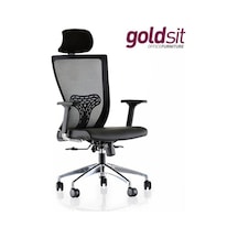 Dekofis Goldsit Fileli Koltuk Metal Ayaklı