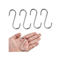 Zift Unique 10 Adet Metal Renk S Kanca - Çok Amaçlı S Demir Kanca - 7,5cm Banyo & Mutfak Kanca Diğer