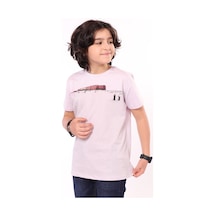 Toontoy Kids Toontoy Erkek Çocuk Baskılı Bisiklet Yaka Kısa Kollu Tişört Açık Lila