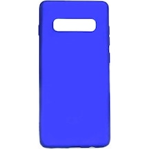 Ekılıf - Samsung Galaxy S10 Plus Uyumlu Kılıf Mat Soft Premier Silikon Kapak - Saks Mavi