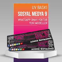 Sosyal Medya 9 Plakalık, 2 Adet Premium Uv Baskı, Plakalıkhane