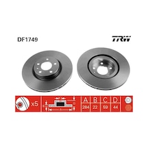 Fren Disk - Fiat Egea, Doblo, Tipo, Croma, Qubo, 156, Spider, Gt, Gtv, 164 - Trw-df1749