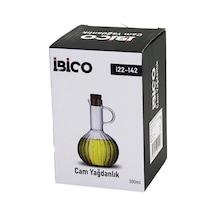 Mini Cam Yağdanlık Çizgili Desen 300ml Ahşap Bambu Mantar Tıpa Çok Renkli