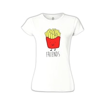 Best Friends - Patates Beyaz Kadın Tshirt 001