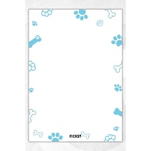 A5 Köpek - Bloknot Çizgisiz Defter - 50 Yaprak - Memopad - Notepad - Not Defteri - Not Kağıdı Mavi Mavi