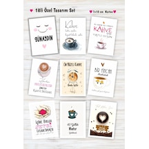 Kahve Sunum Kartları 18 li Motto Kart 7x10 cm