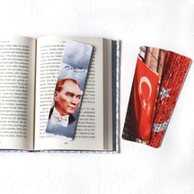 Atatürk ve bayrak temalı kitap ayracı seti  3 adet