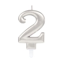 2 Rakamı Mum Gümüş Renk Diğer
