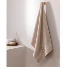 Madame Coco Marnot %100 Pamuk Bordürü Floşlu Banyo Havlusu - Bej - 70x140 Cm 8684427338971 Çok Renkli