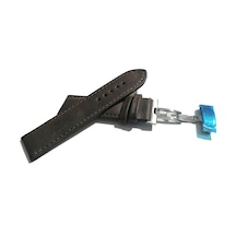 Fado &hertür Saate &uygun Kelebek Toka 24 Mm Koyu Kahverengı Kordon 448 Gumuş Toka Koyu Kahverengi