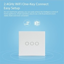 Fastbuy Neo Nas-sc03w Kablosuz Wifi Akıllı Işık Anahtarı, 3 Gang, Ab Güç Kaynağı, Beyaz Renk, Standart Boyut, Mekanik Kullanı