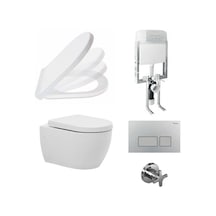 Turkuaz City Rimless Asma Klozet Gömme Rezervuar Tam Set İnci Kapak