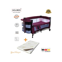 Holmer Kids Maxi Comfort Coolstyle Anne Yanı Oyun Parkı Beşik + Aloevera Yatak - Mürdüm
