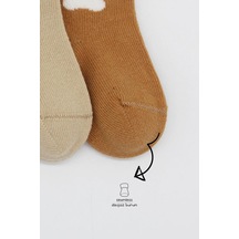Markaon Nessiworld Bear Penye Soket Çorap 2'li Bs10116 Bej renkli