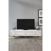 180 CM KLAS MDF MEBRAN KAPAK BEYAZ GOLD