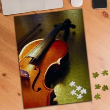 Yakın Çekim Keman Fotoğrafı 240 Parça Puzzle Yapboz-69893