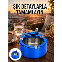 Hepsi Yuvarlak Metal Küllük Çakmak Entegreli Dayanıklı Yapı Yeni Nesil Najmaddin