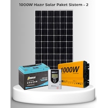 1000w Hazır Solar Paket - 2 Tam Sinüs Off-grid Güneş Enerji Sistemi