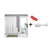 Banyo Duş Perdesi 8441 120x200 Perde Borusu Askı Aparatı 90x130 Hediyeli Çok Renkli