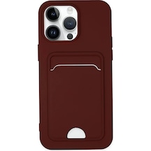 Newface Apple, Uyumlu iPhone 14 Pro Kılıf Kelvin Kartvizitli Silikon - Bordo