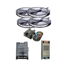 20 Metre 12v 60 Ledli Rgb Dış Mekan Silikonlu Şerit Led 20a Slim Trafo 36a Dokunmatik Rf Led Kontrol