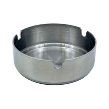 Paslanmaz Çelik Yuvarlak Metal Küllük - Lüks Fırçalanmış Tasarım 8 Cm