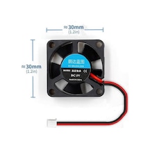 Dc 5v Fan 30x30mm 3x3cm 0,2a 1800 Rpm Raspberry Pı 3 Pı 2 Ras 3 B Standart