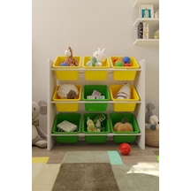 9 Sepetli Çok Amaçlı Oyuncak Dolabı Montessori Dolap