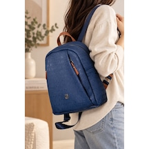 Lacivert 4040 Orijinal Just Polo Kadin 9 Bolmeli Orta Boy Sirt Cantasi 31x29 Cm