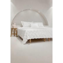 Koza Home Sitra Krem Çift Kişilik Püsküllü Yatak Örtüsü 230x250 2 Yastık 50