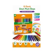 Mum Boya 18 Li 1 Paket Bic 18 Renk Mumboya Elleri Kirletmeyen Yıkanabilir Silinebilir Karton Kutu Plastidecor Çok Renkli