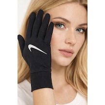 Nike Dry Lightweight Womens Gloves Reflektörlü Dokunmatik Uyumlu Spor Eldiveni Siyah Siyah