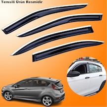 Ford Fiesta Mügen Cam Rüzgarlığı Abs Krom Nikelajlı Cam Rüzgarlığı 2018 Sonrası 4 Lü Set