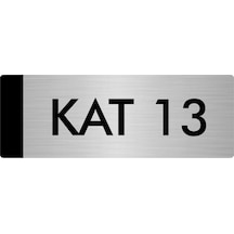 Metal Yönlendirme Levhası, Departman Kapı Isimliği Kat 13 5x20 Cm Gümüş Renk
