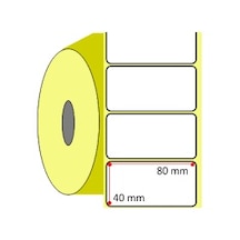 40X60 Barkod Etiketi Eko Termal  1 Adet500 Sarım 40x80