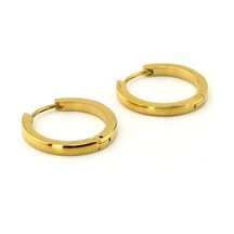 Büyük Boy 20 MM Ince Halka Sarı Çelik Erkek Küpe E828