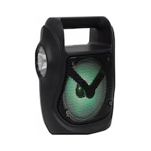 Işıklı 4" Taşınabilir 5w Bluetooth Hoparlör El Fenerli Fm Radyo Usb/tf/aux Destekli Extra Bass