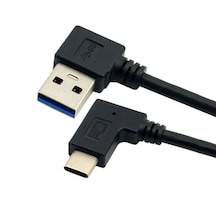 Cbtx Erkek Konnektörlü 90° Sol Açılı USB 3.0 C Tipi Veri Kablosu