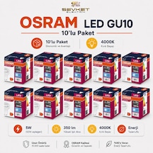 Osram Gu10 10'lu Paket Led Ampul 4.5w 4000k Günışığı 10 Adet