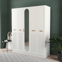 Pera 5 Kapaklı Eko Gardırop - Mdf Kapak Beyaz