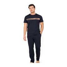 Pierre Cardin 6128 Erkek Kısa Kollu Bisiklet Yaka Pijama Takımı-lacivert