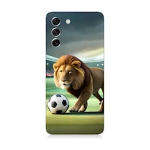 Samsung Galaxy S21 Fe Uyumlu Gol Atan Aslan Desenli Silikon Kılıf