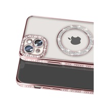 Apple İphone 15 Kılıf Joke Simli Magneticsafe Kılıf - Pembe 0.2M-Çok Renkli