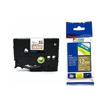 Puun Brother P-Touch TZE-835 12MM x 8m Altın Gold Üzerine Beyaz M