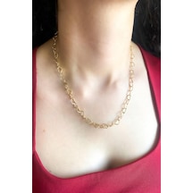Kadın Kolye Kararmaz 14k Altın Renk Vip Seri İthal Kalp Zincir Kolye Altın