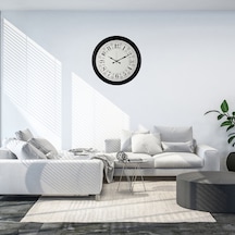 Büro Ev Ofis Dekoru İçin 52cm Siyah Desen Motif Duvar Saati Diğer